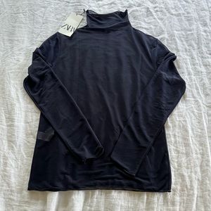 zara mesh mock neck